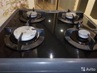 Плита газовая BEKO Б/у, с электродуховкой, 60см, поверхность калёное стекло, электроподжиг, газ контроль, цвет чёрный, в Екатеринбурге