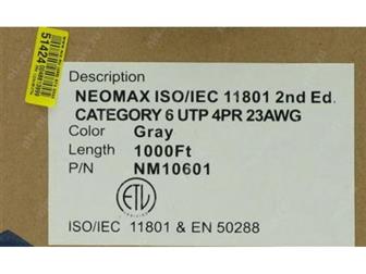     - 190 ,   NEOMAX [NM10601]  UTP cat, 6 4  (305 ) 0, 57 Taiwan  PVC jacket,  