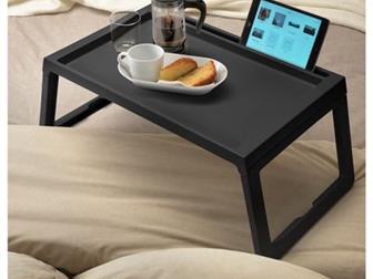 КЛИПСК Поднос на ножках, черныйАртикульный номер:IKEA003, 879, 02Ножки складываются, что обеспечивает компактное хранение,  Благодаря специальному отверстию для в Красноярске