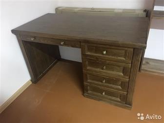 Письменный стол из сосны, новый,  Цвет итальянский орех,  Ширина 131 см, глубина 65 см, высота 74 см, в Муроме