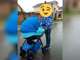 Продам коляску детскую Tutis Zippy (3 в 1), с автомобильным креслом, б/у, в хорошем состоянии, цвет голубой,  Кресло-качели комнатные напольные, а также комбинезон в Уфе